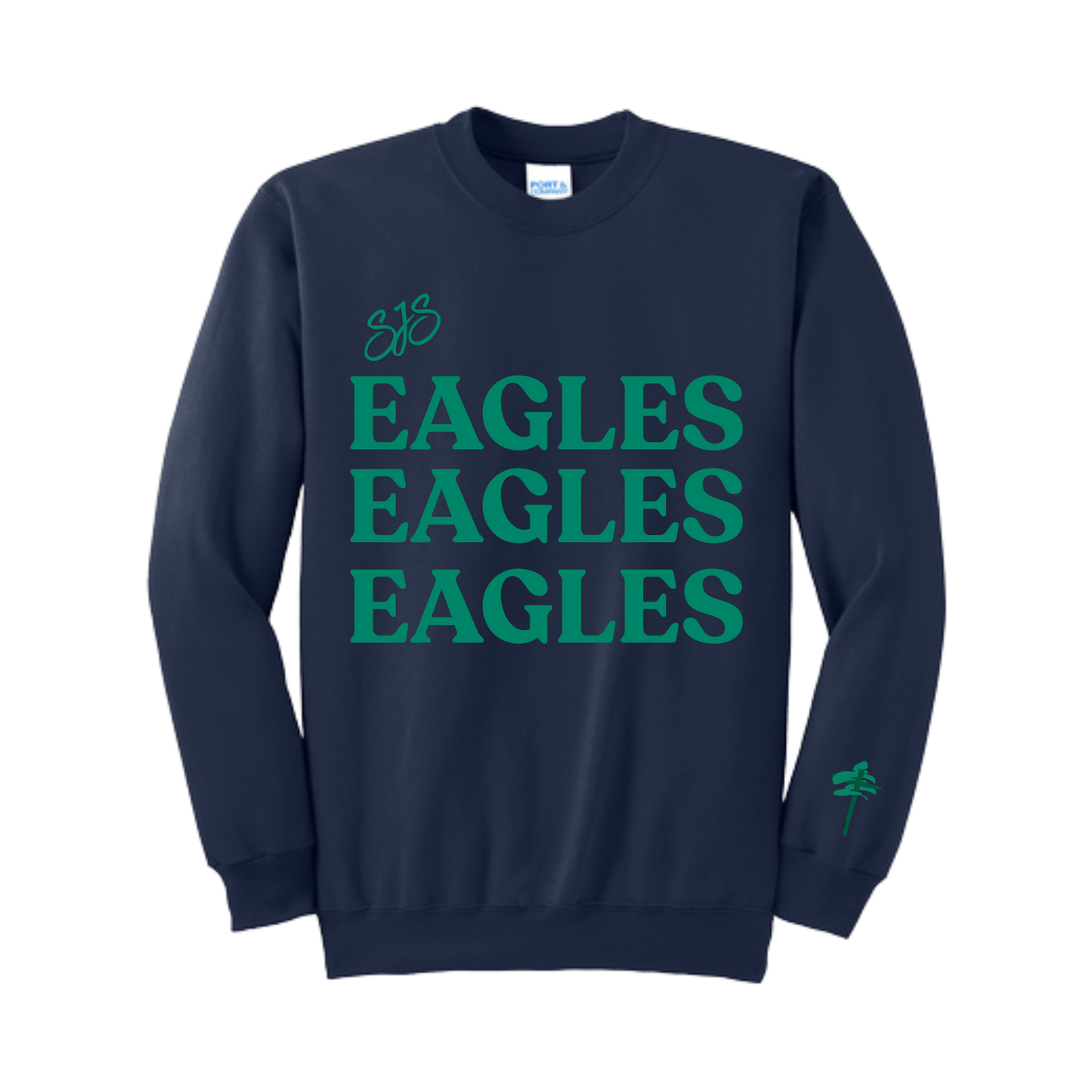 SJS Eagles Eagles Eagles Puff Print Crewneck